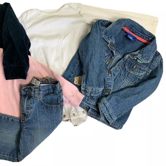 Girls Clothing Lot 24 Months Denim Jeans Jacket Kenneth Cole Velvet Sweater Levi - Picture 8 of 8